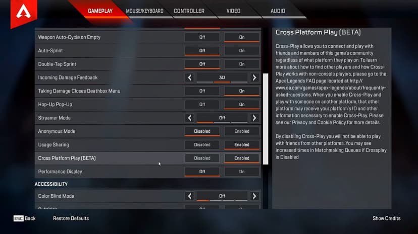 Как отключить кроссплей в Apex Legends — изображение 2
