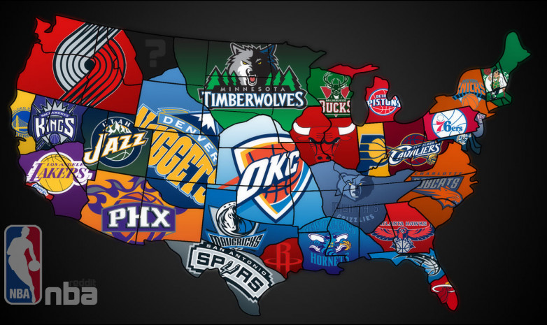 Карта штатов США баскетбол