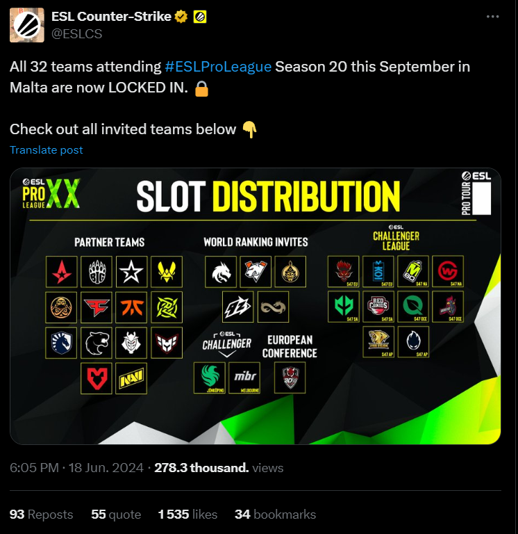 Расстановка сил для финала ESL Pro League сезона 20 завершенаn — изображение 2