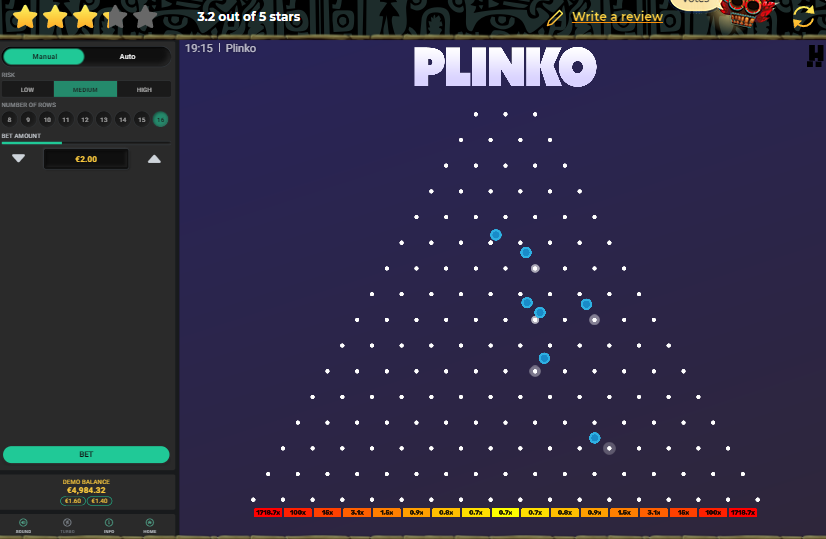 Обзор игры Plinko от BGAMING