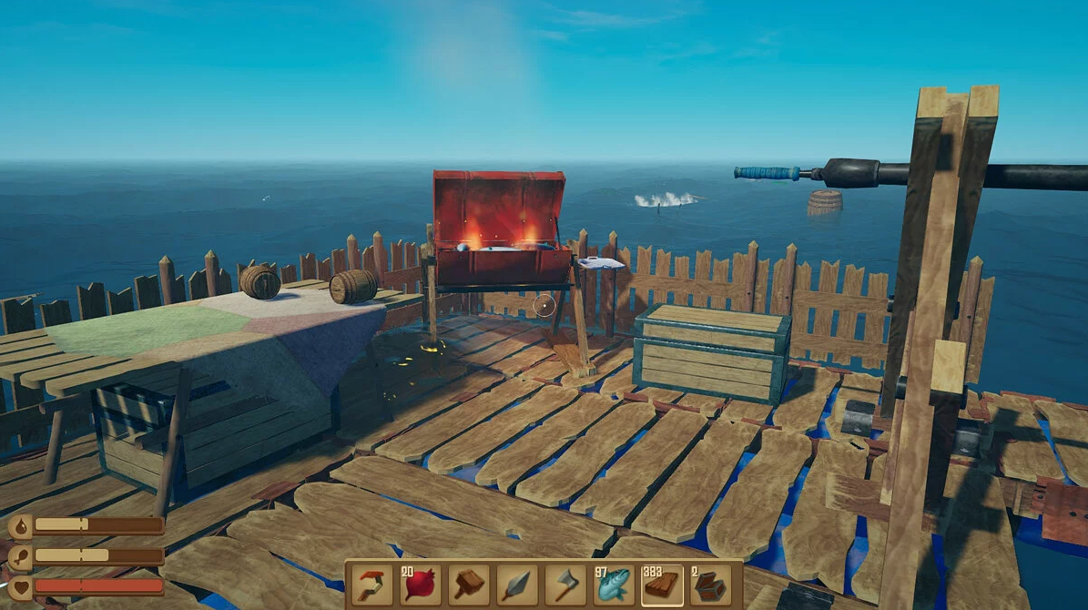 Барбекю на берегу в Raft