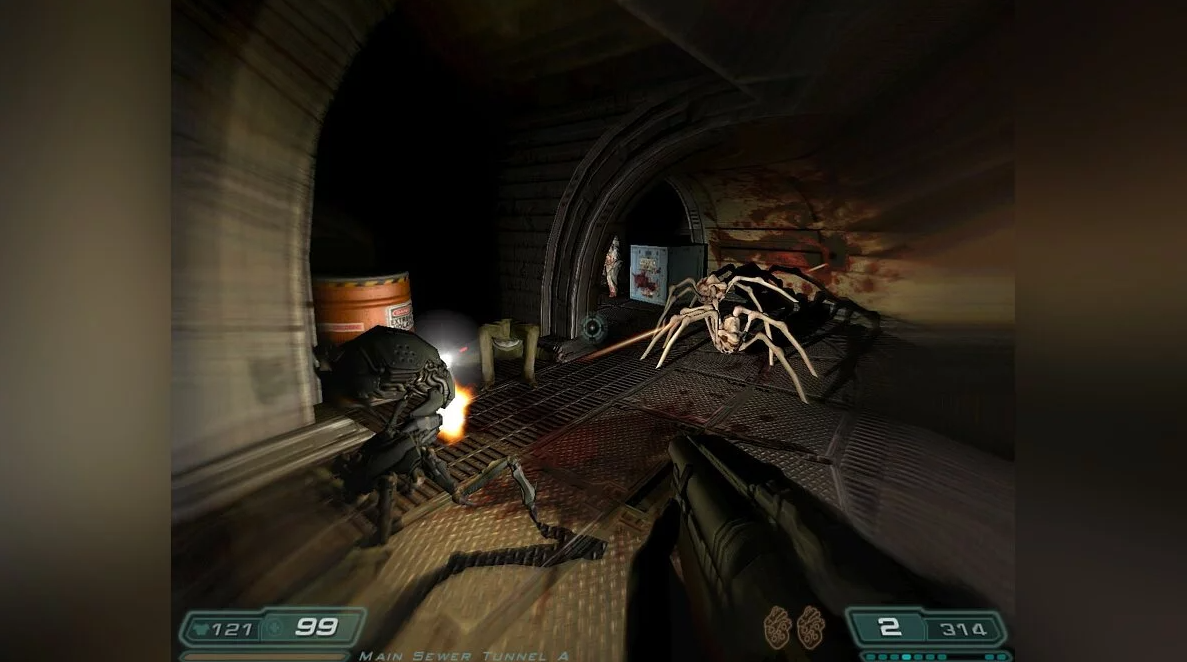 Doom 3 Resurrection of Evil spiders and robots