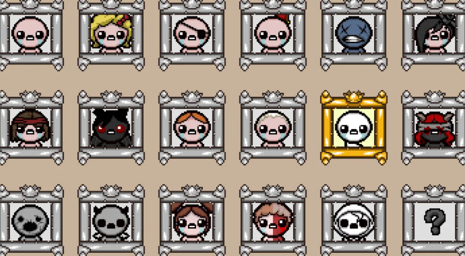 Экран выбора персонажей Исаака