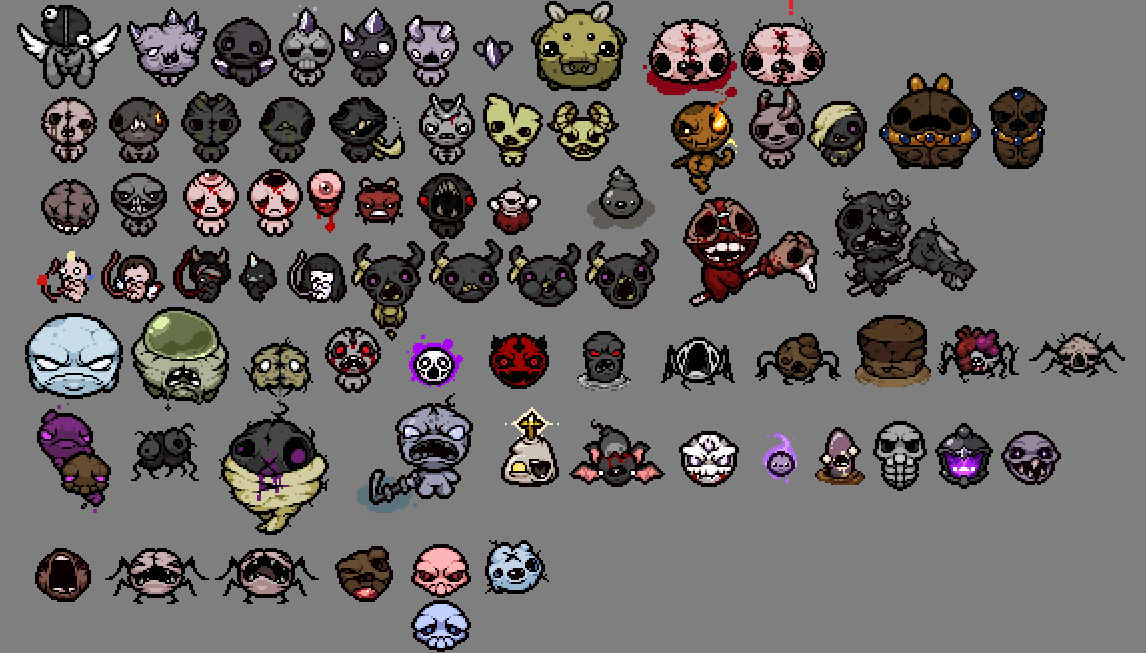 Спрайты обычных врагов Айзека