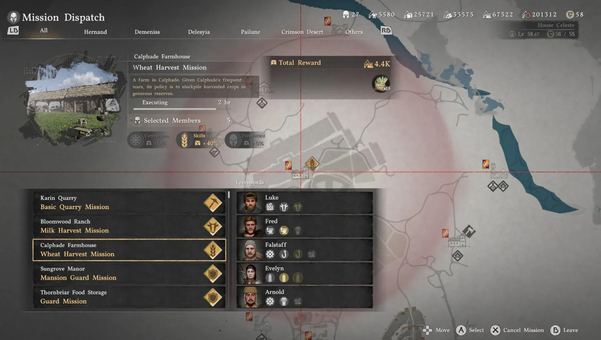 Интерфейс карты миссии