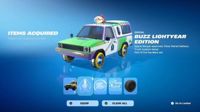 Грузовик Pizza Planet в Fortnite