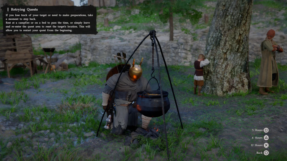 Игровая сцена отдыха у костра