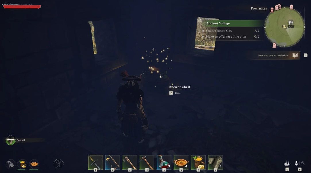 Внутреннее убранство руин древнего сундука